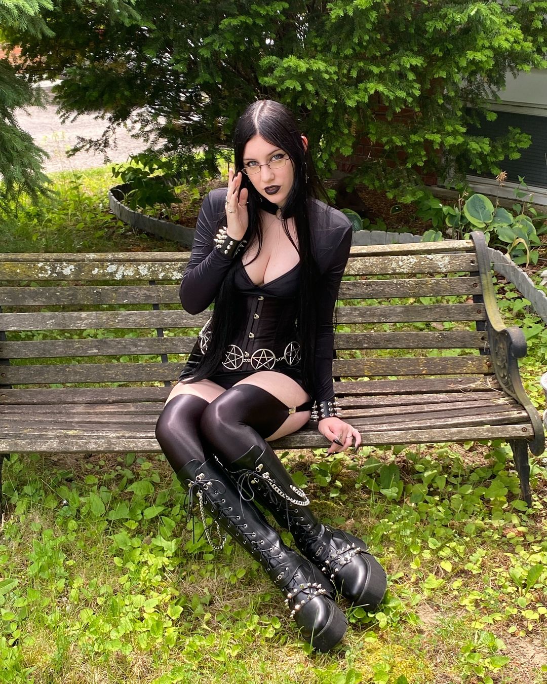 Gothic Long Sleeves Spandex Leather Garter Belt Tight Party Dress Lingerie Gothic Long Sleeves Spandex Leather Garter Belt Tight Party Dress Lingerie