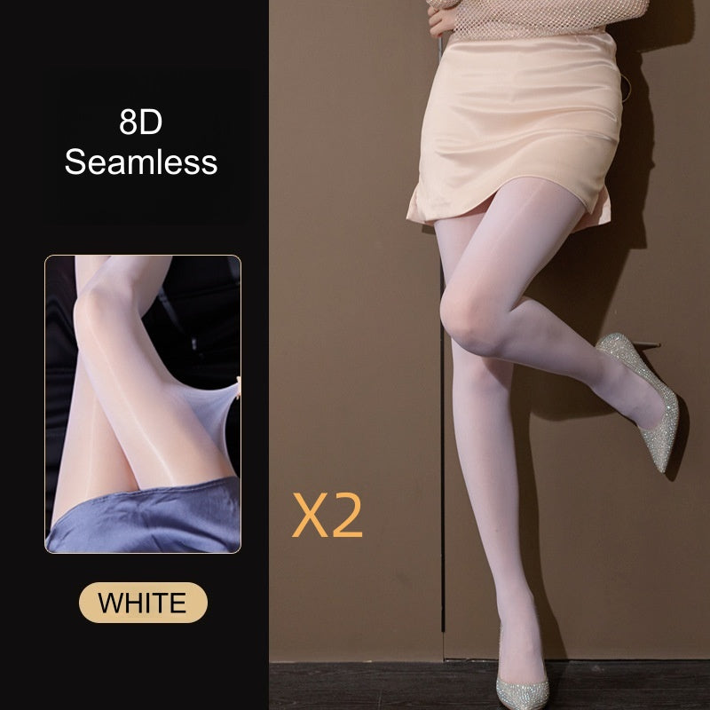 8D High-Gloss Oil Shine Semaless Pantyhose – Ultra-Smooth & Reflective