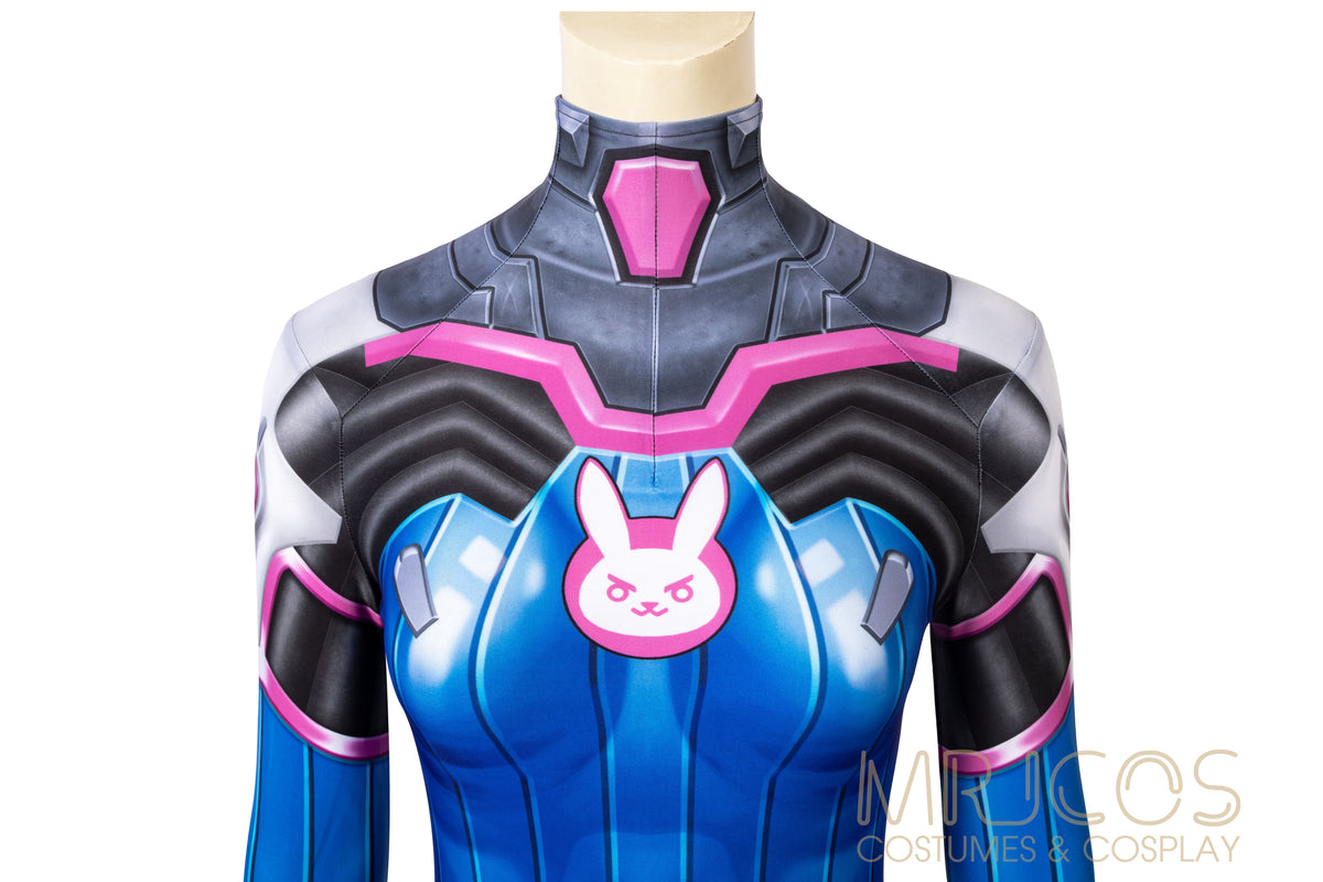 overwatch Bunny Dva Full-Body Stretch Cosplay Bodysuit halloween