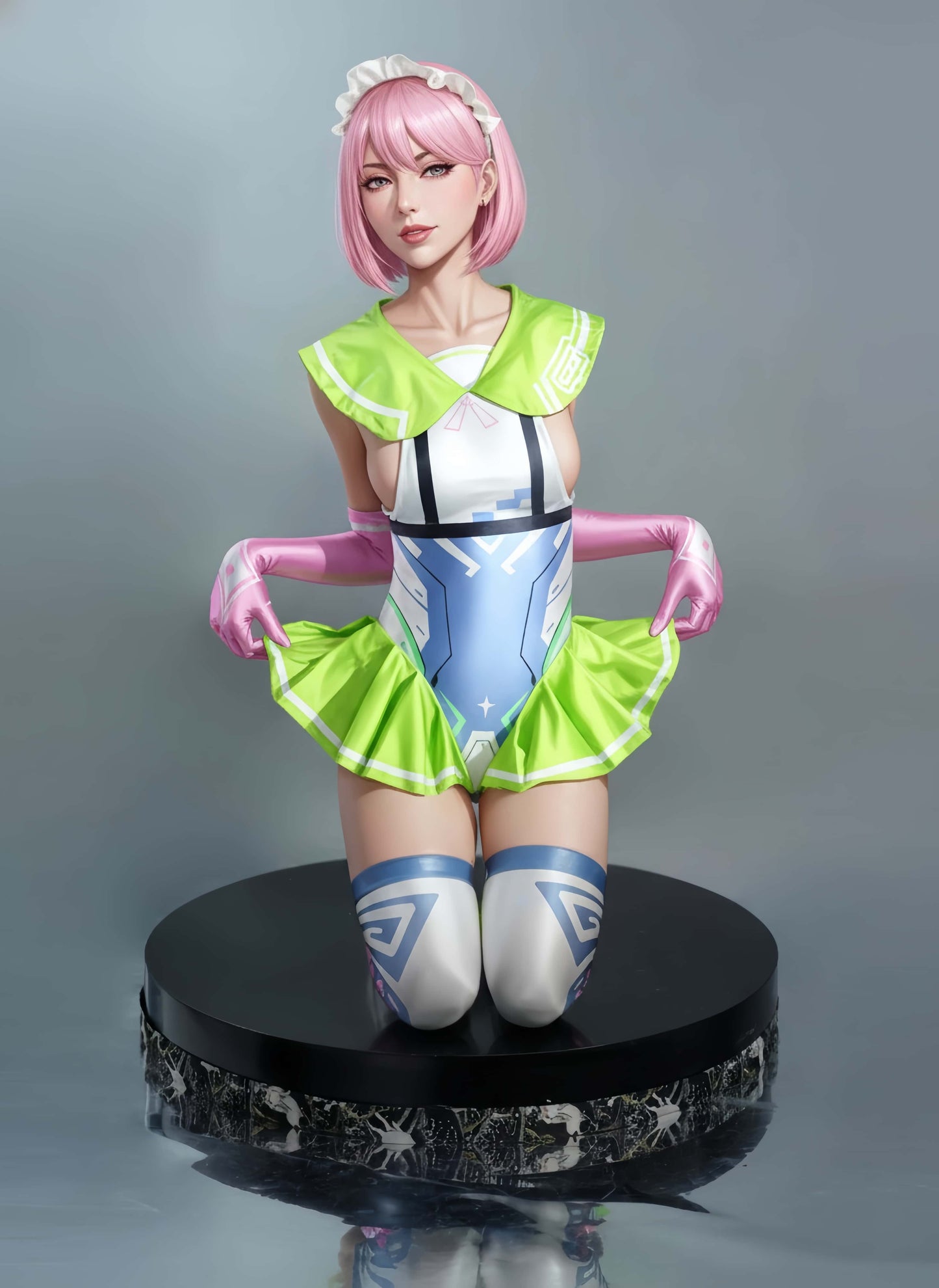 Japanese Anime Girl Spandex Swimwear Racing Suit Wet Suit Race Queen Costume