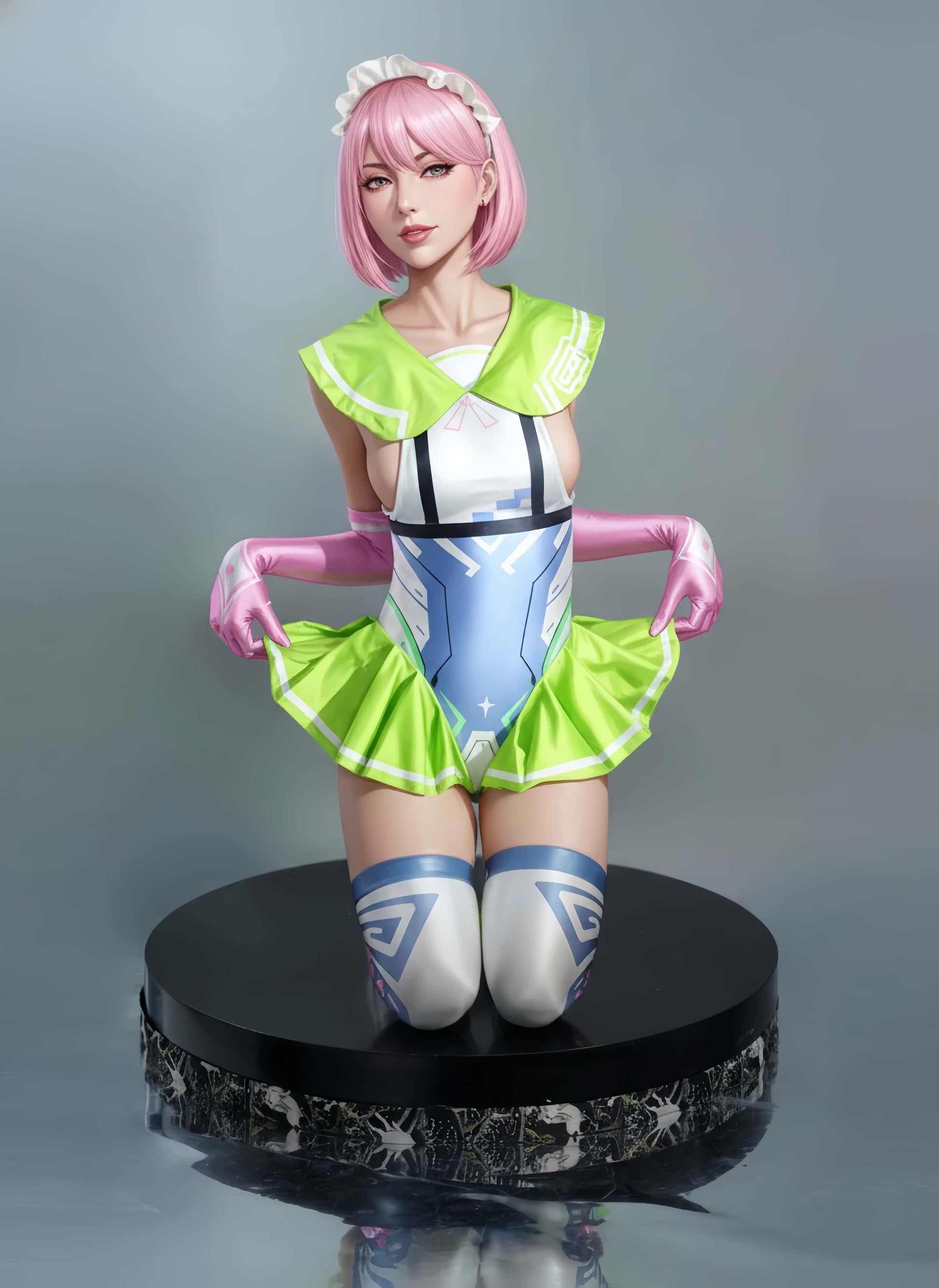 Japanese Anime Girl Spandex Swimwear Racing Suit Wet Suit Race Queen Costume