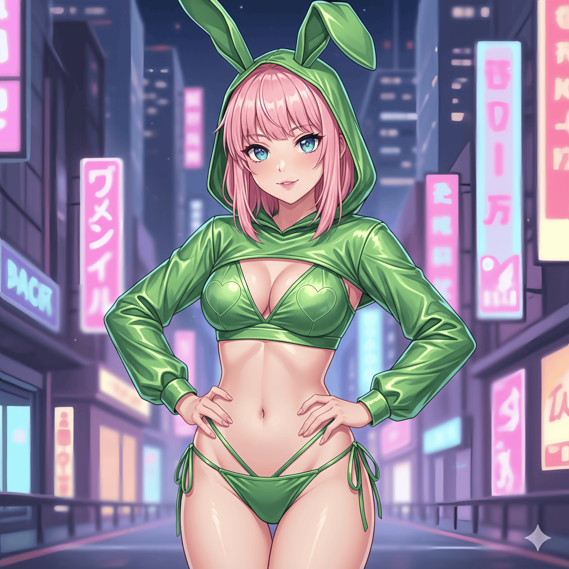 Anime Bunny Girl Style Neo Chrome Spandex Swimwear Sexy Bikini Cosplay Lingerie