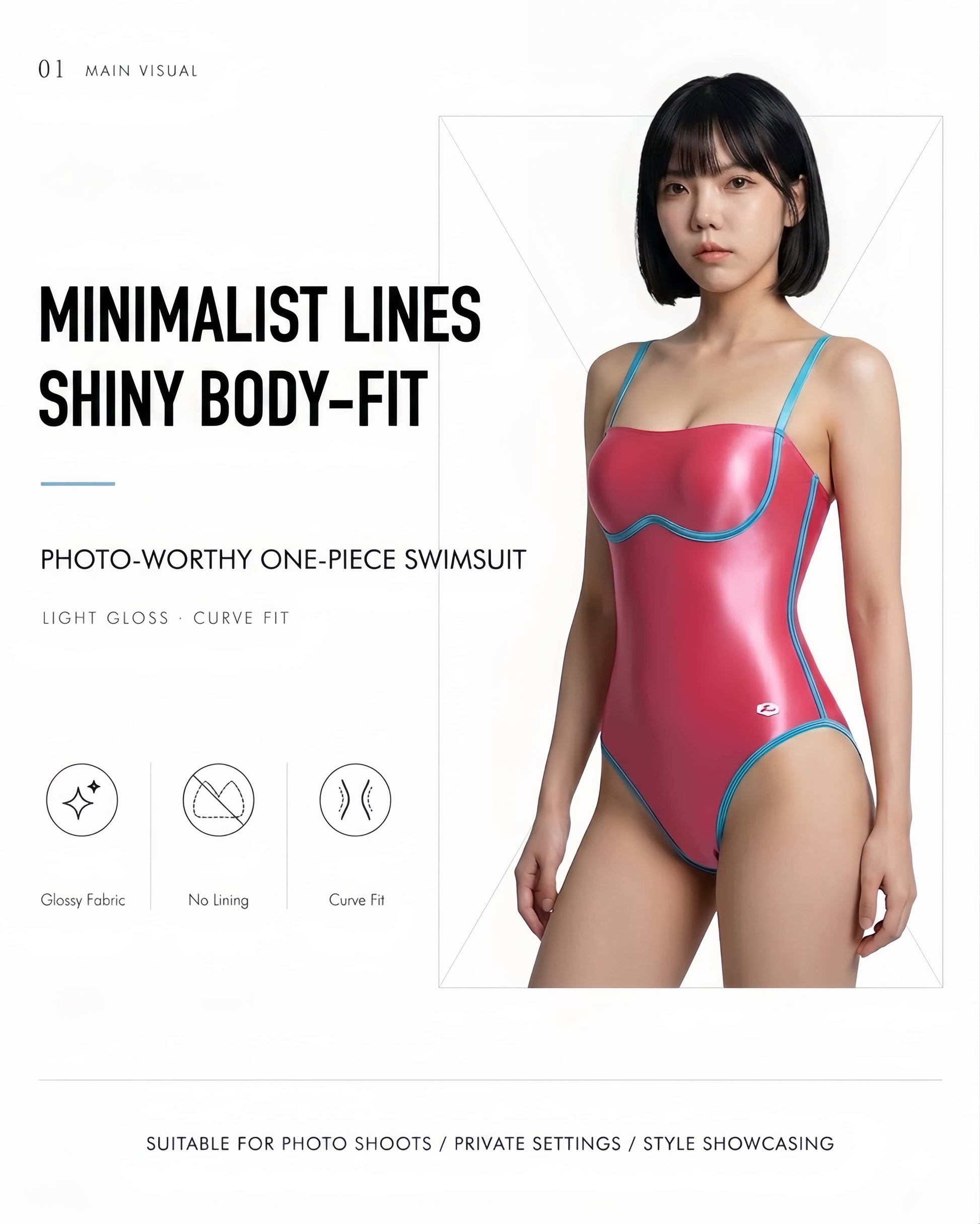 LEOHEX Glossy Kontour One-Piece Swimsuit