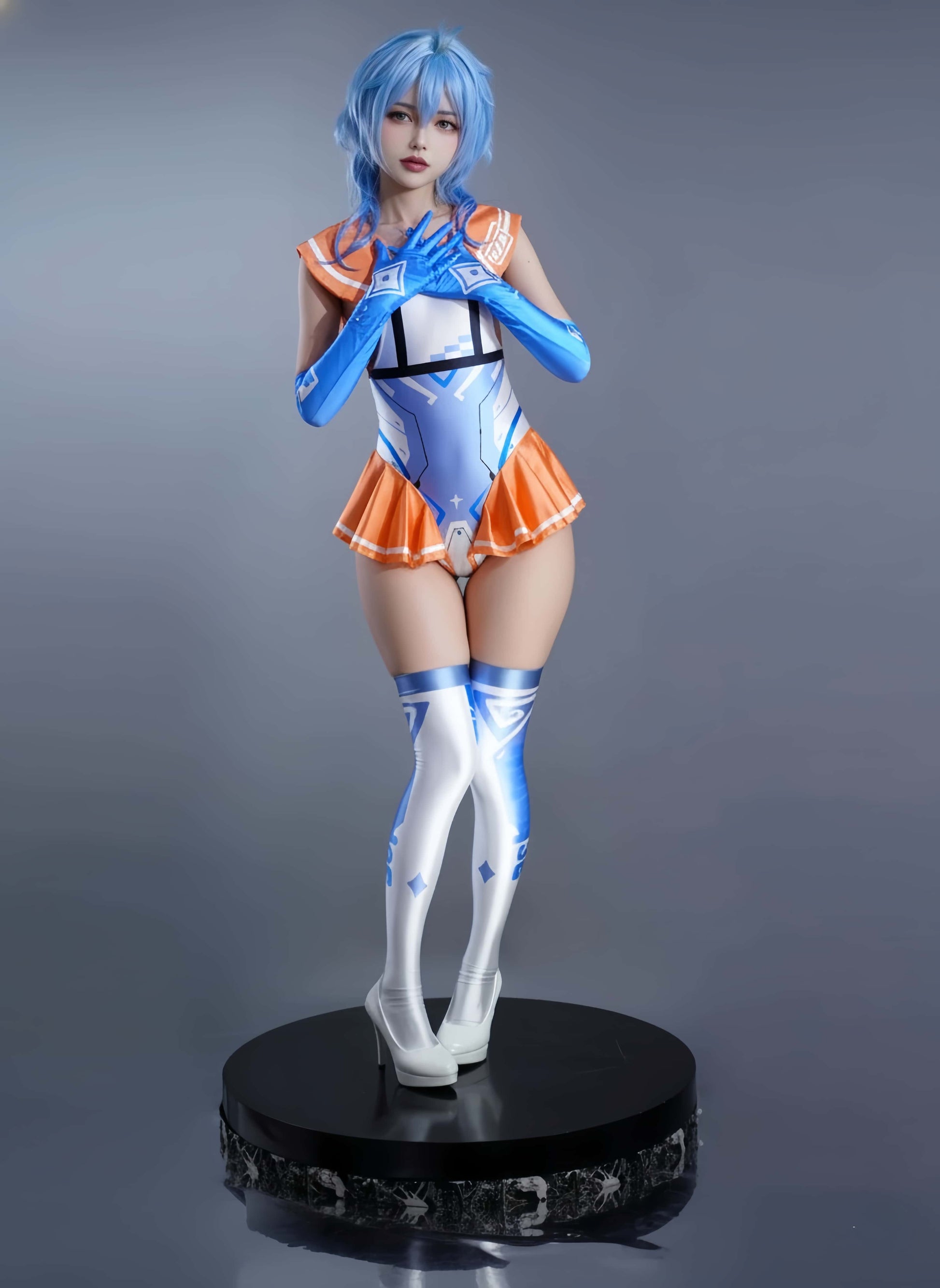 Japanese Anime Girl Spandex Swimwear Racing Suit Wet Suit Race Queen Costume