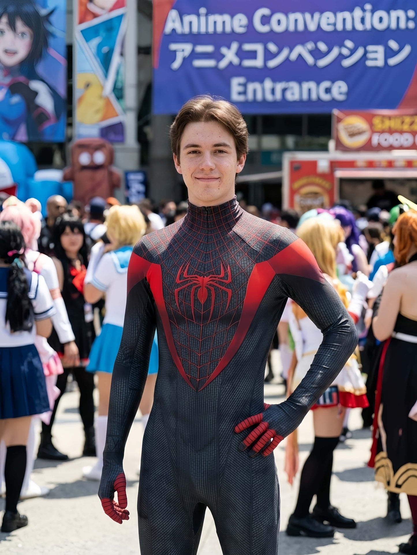 spider man miles Suit Cosplay Halloween Costume Zentai