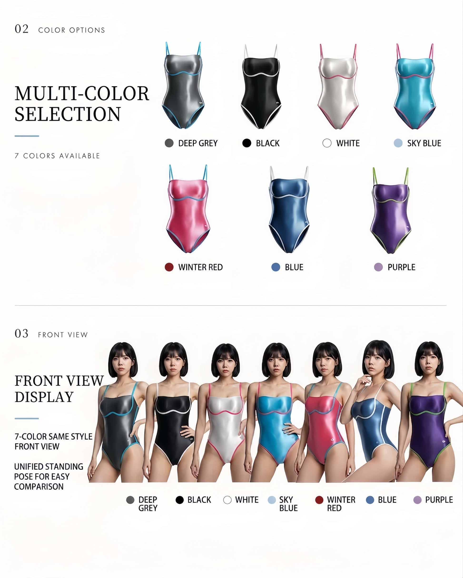 LEOHEX Glossy Kontour One-Piece Swimsuit
