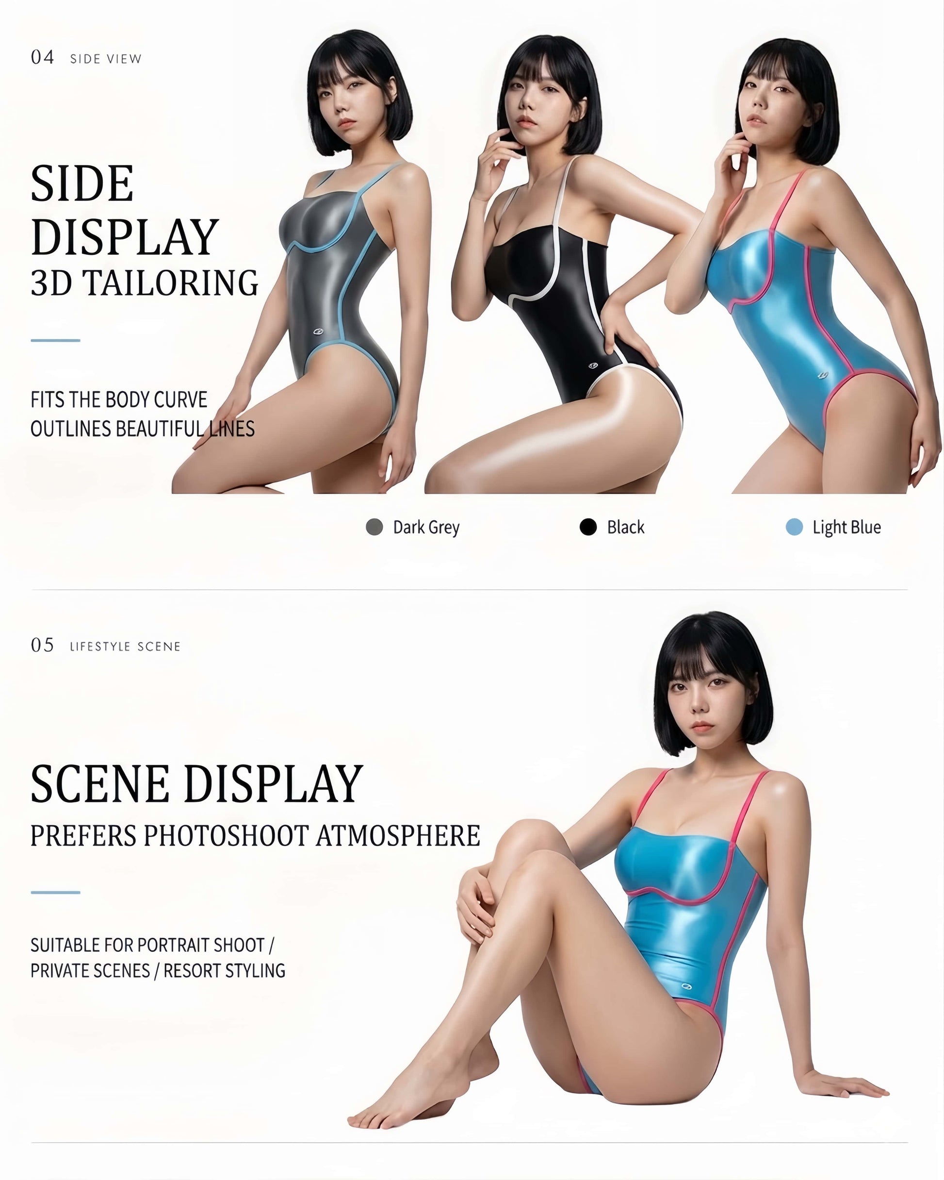 LEOHEX Glossy Kontour One-Piece Swimsuit