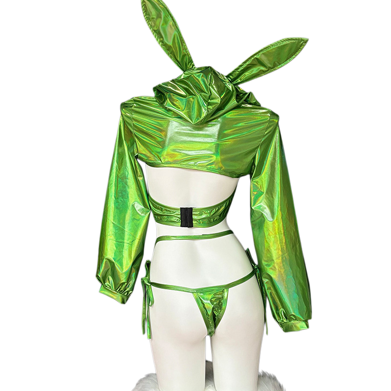 Anime Bunny Girl Style Neo Chrome Spandex Swimwear Sexy Bikini Cosplay Lingerie