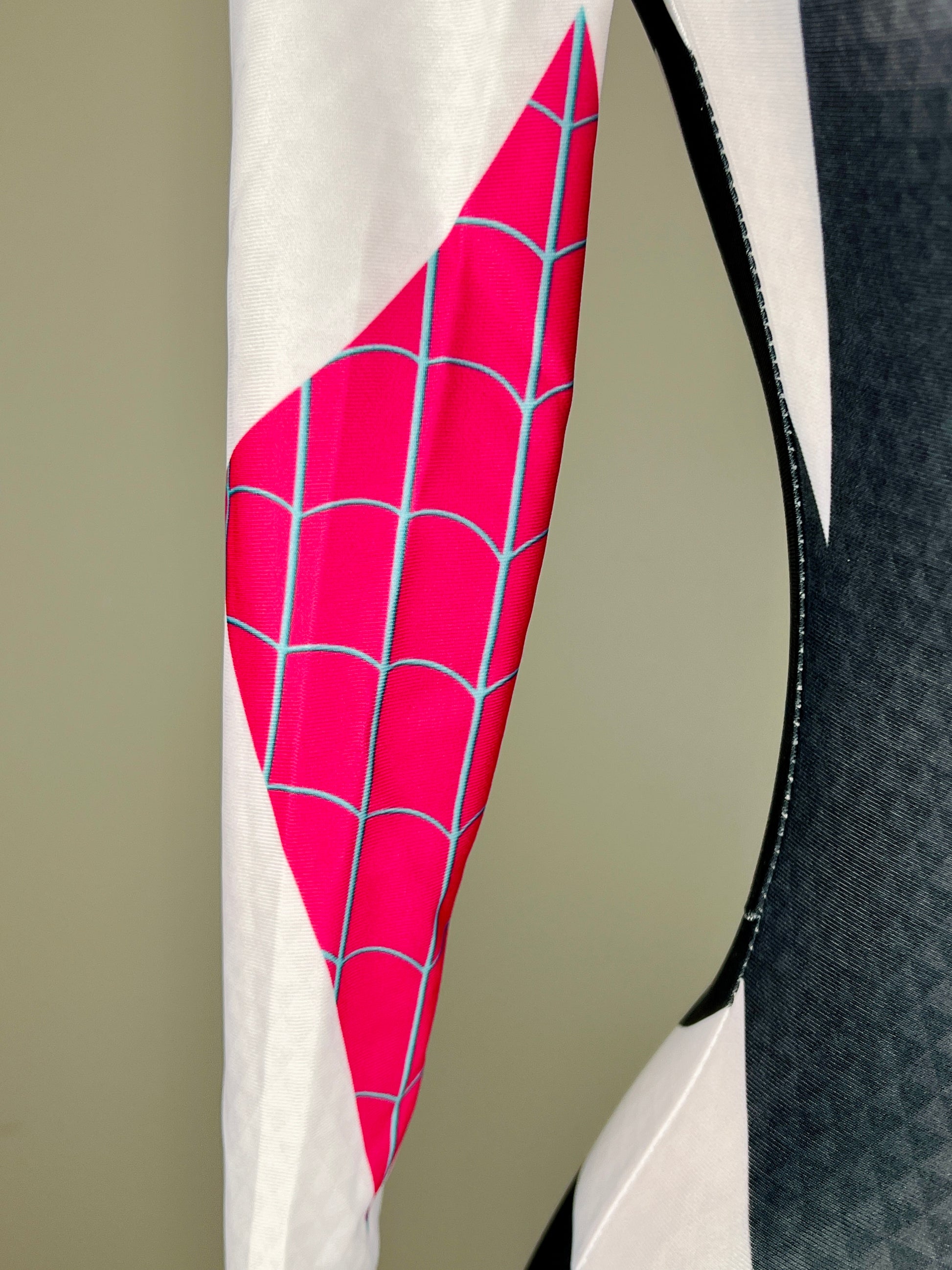 Super Hero Spider Gwen Cosplay Full Bodysuit Halloween Costume Zentai