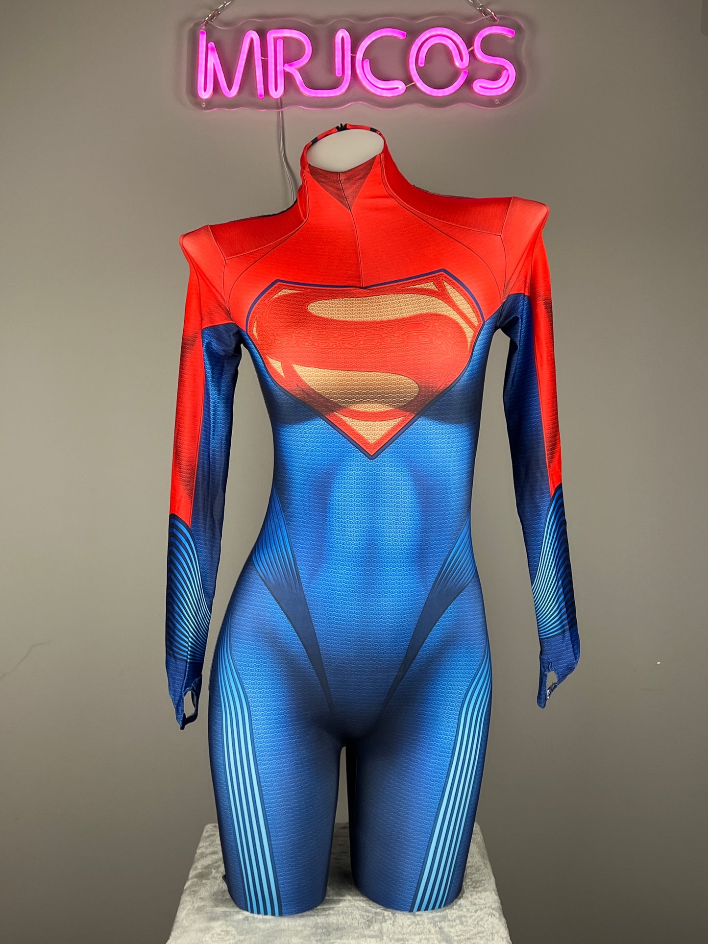 Superwoman Super Girl Cosplay Full Bodysuit Halloween Costume Zentai