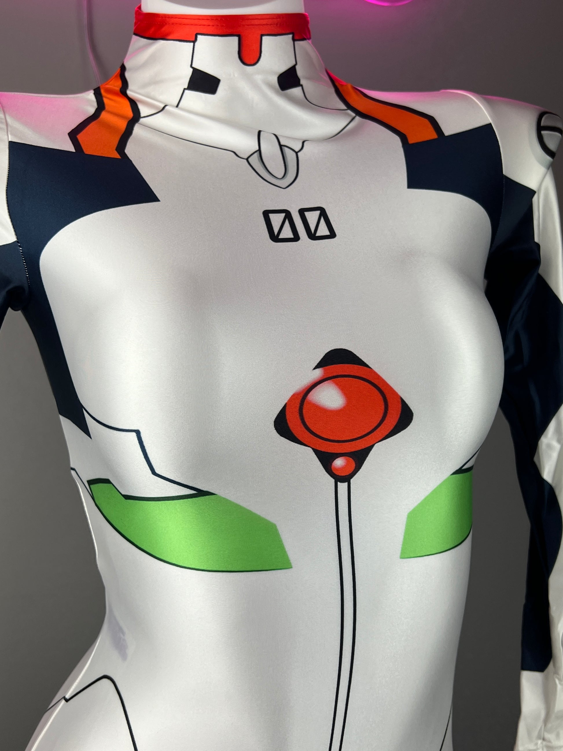 Anime Evangelion Rei Inspired Cosplay Spandex Bodysuit Plug Suit Halloween Costume