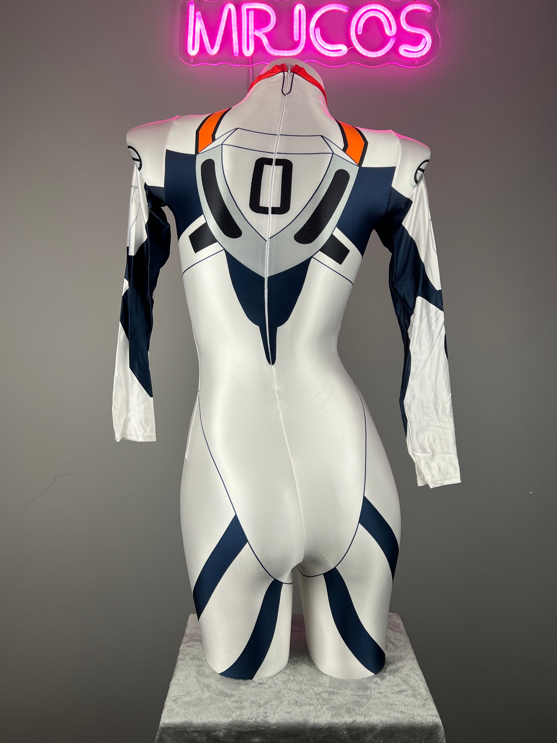 Anime Evangelion Rei Inspired Cosplay Spandex Bodysuit Plug Suit Halloween Costume