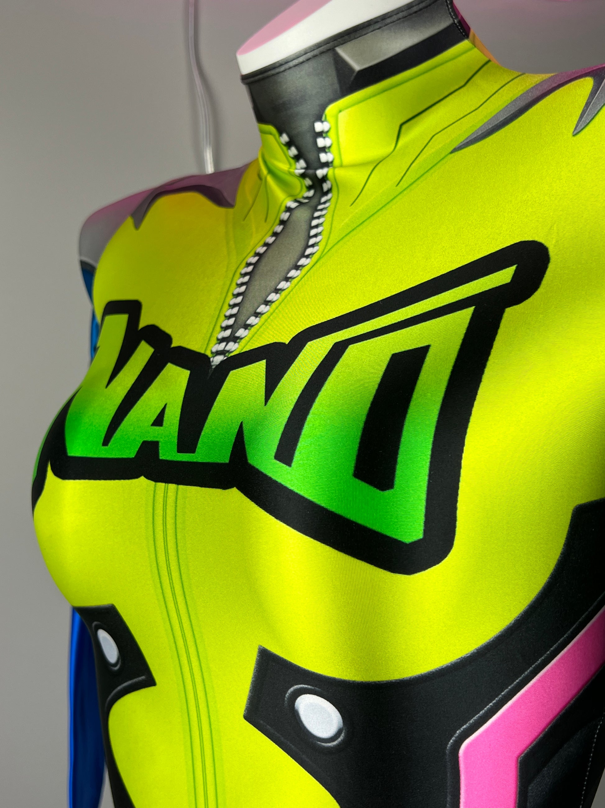 Overwatch DVA Spandex Cosplay Open Crotch BodySuit Halloween Costume