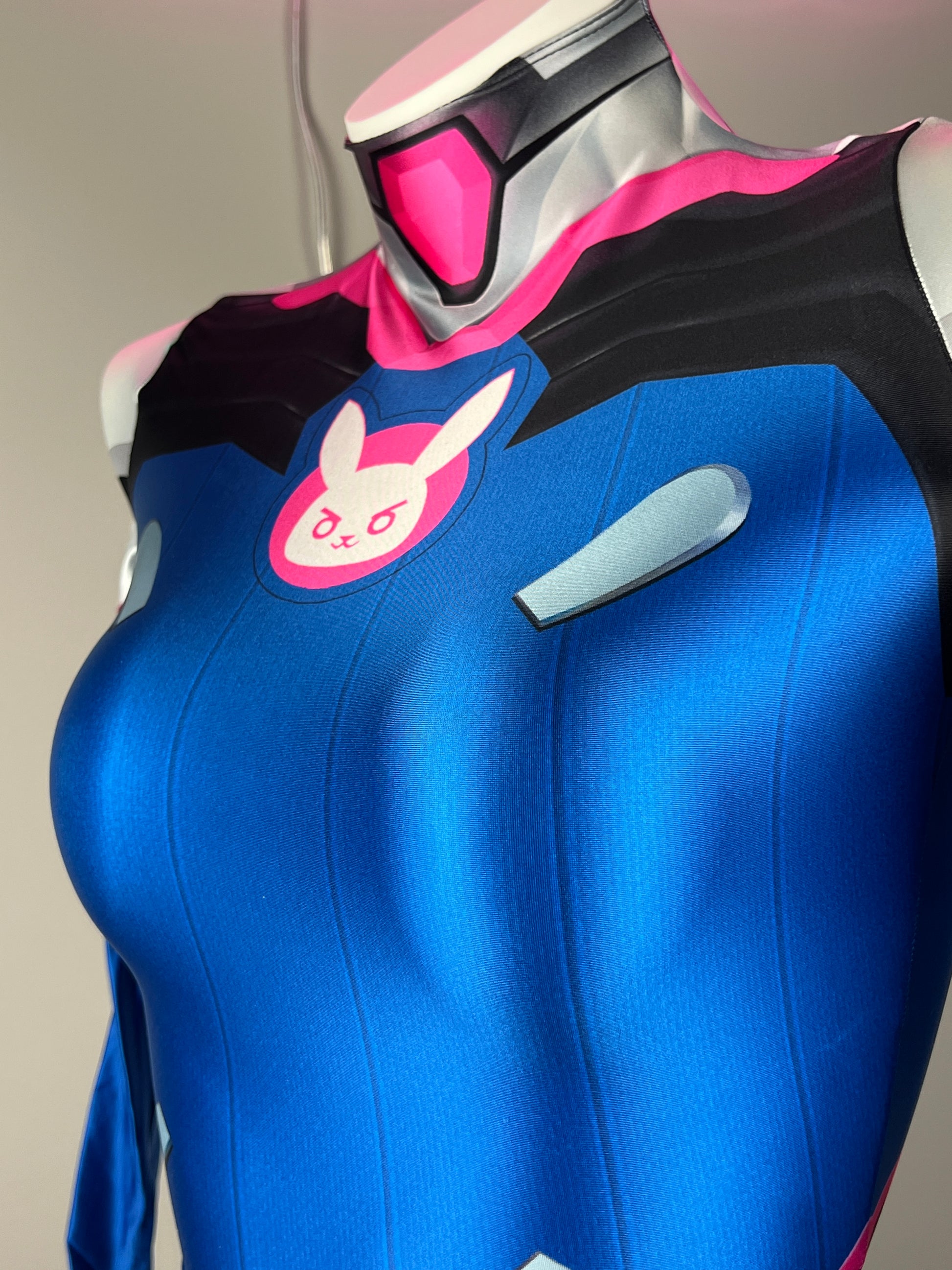 Overwatch DVA Spandex Cosplay Open Crotch BodySuit Halloween Costume
