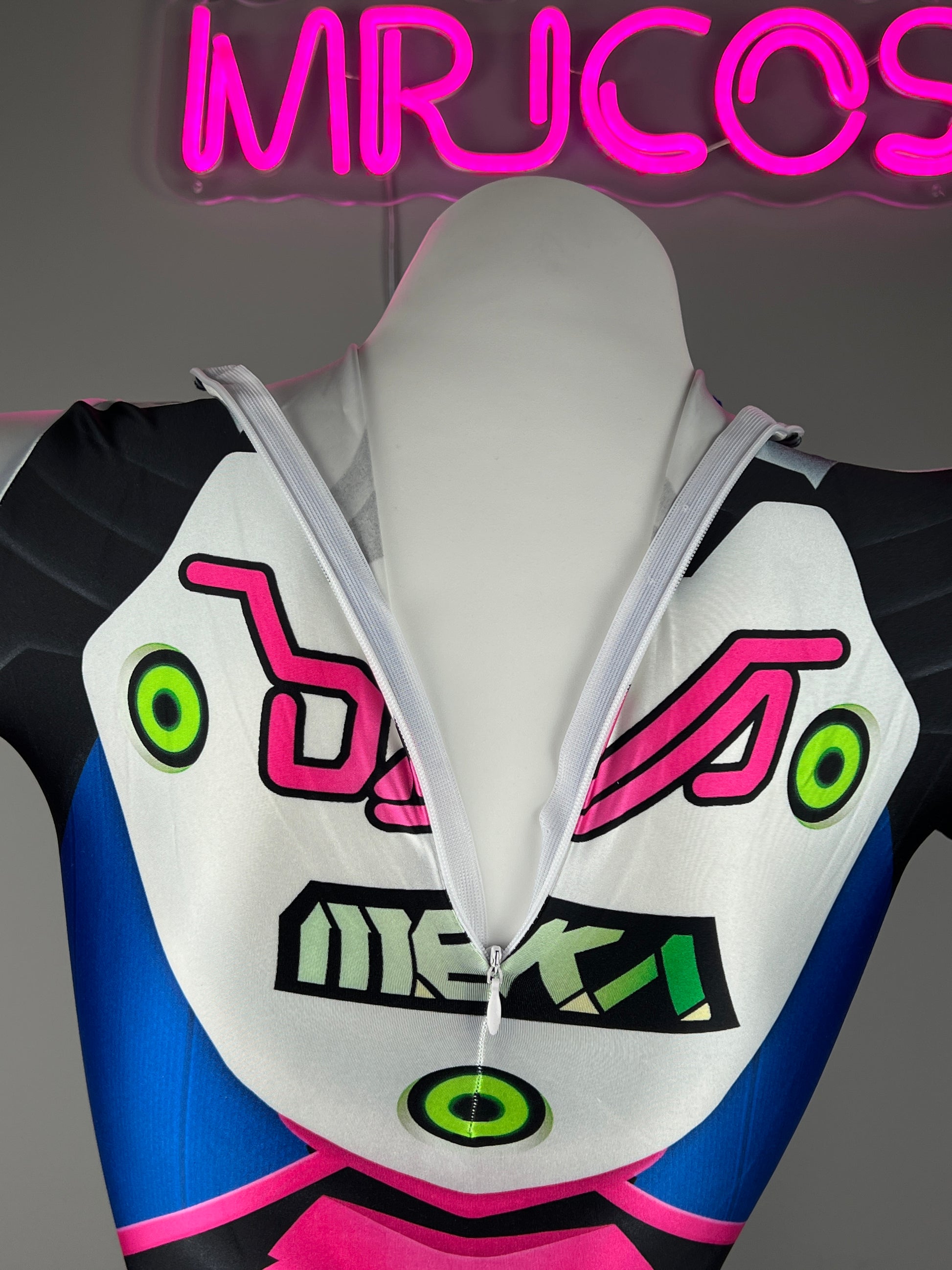 Overwatch DVA Spandex Cosplay Open Crotch BodySuit Halloween Costume