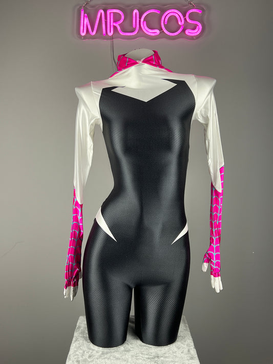 Spider Woman Gwen Across The Spider Verse Spandex Cosplay Bodysuit Costume Zentai