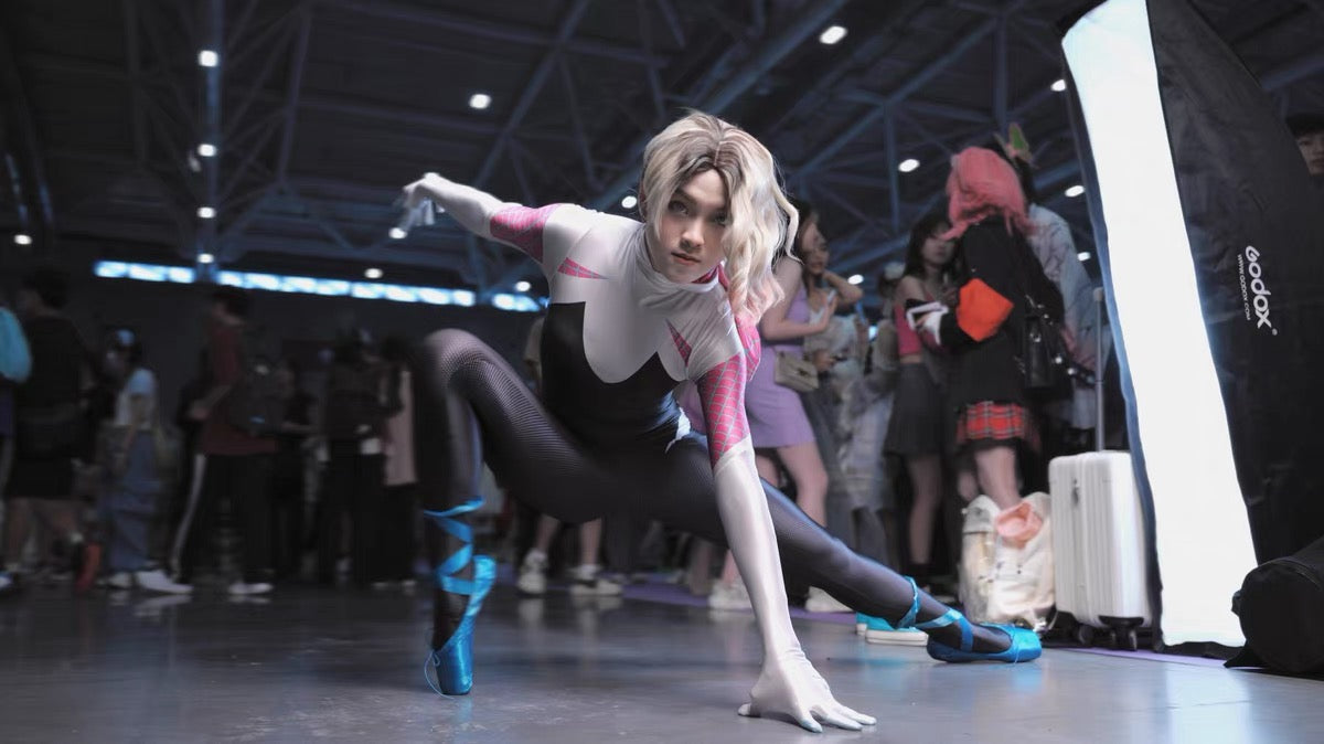 Spider-Gwen Cosplay Bodysuit | Ghost-Spider Hooded Zentai Suit