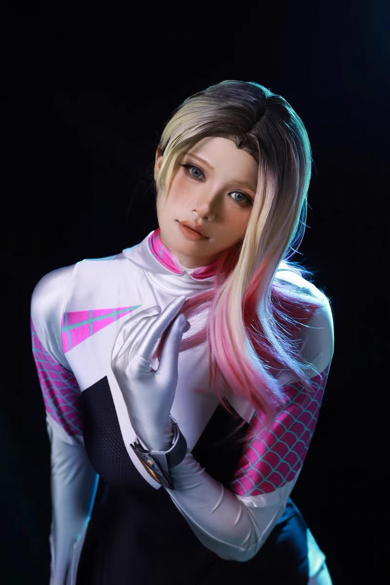 Spider-Gwen Cosplay Bodysuit | Ghost-Spider Hooded Zentai Suit
