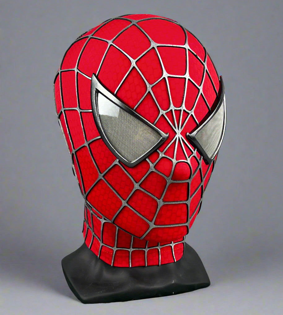 Hand-made Spiderman Tobey Inspired Cosplay Mask with 3D Printed Faceshell