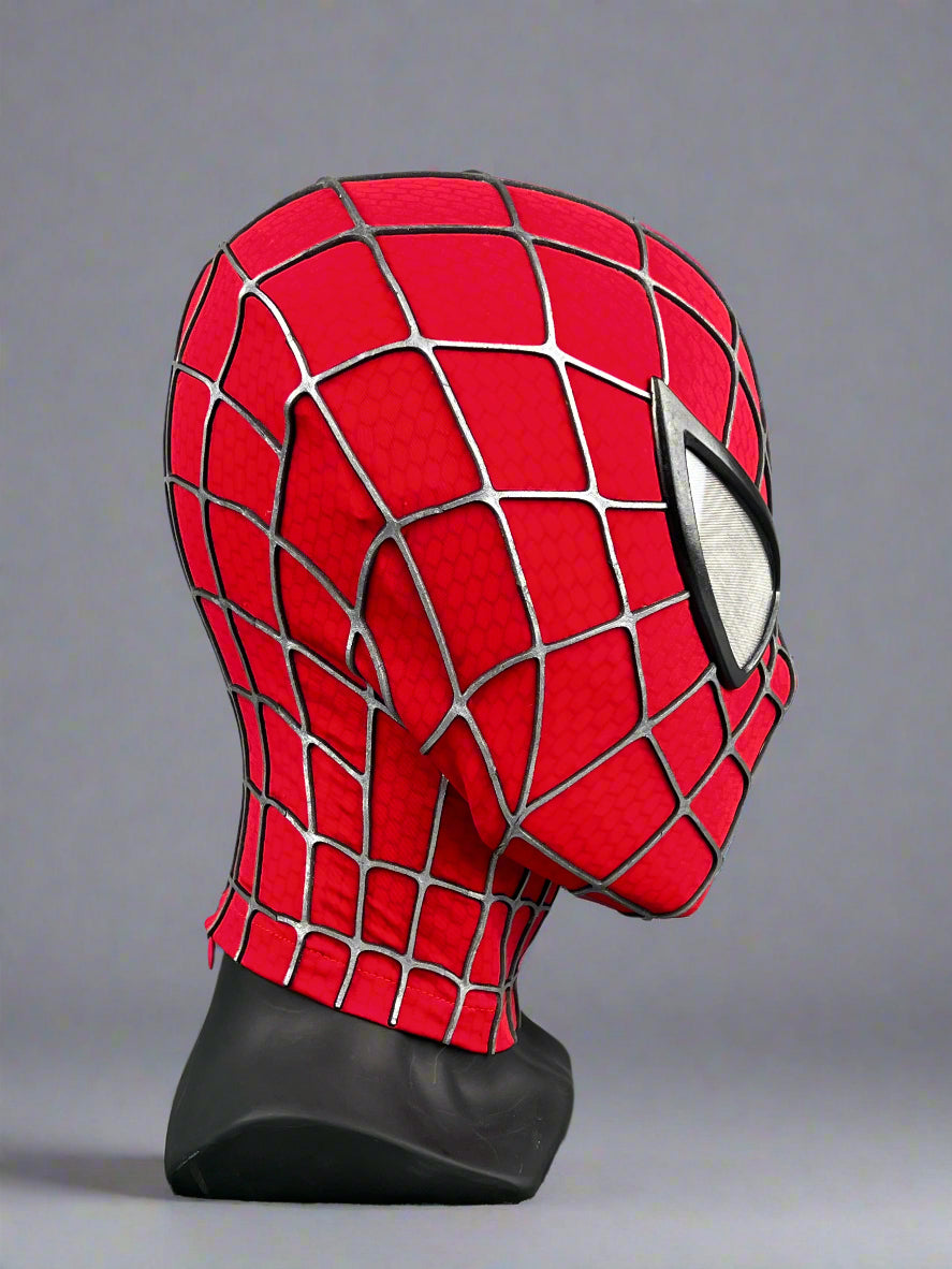 Hand-made Spiderman Tobey Inspired Cosplay Mask with 3D Printed Faceshell