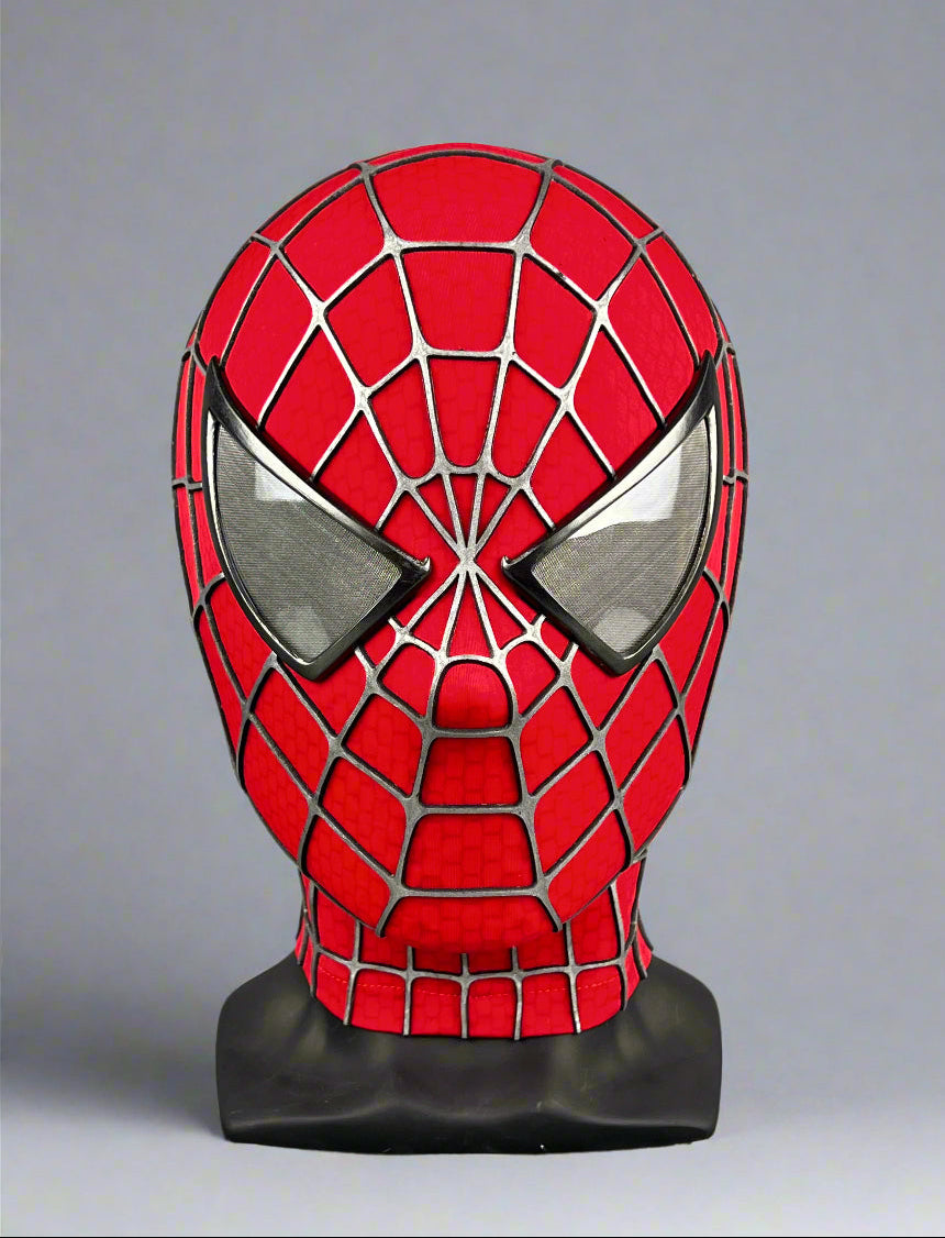 Hand-made Spiderman Tobey Inspired Cosplay Mask with 3D Printed Faceshell