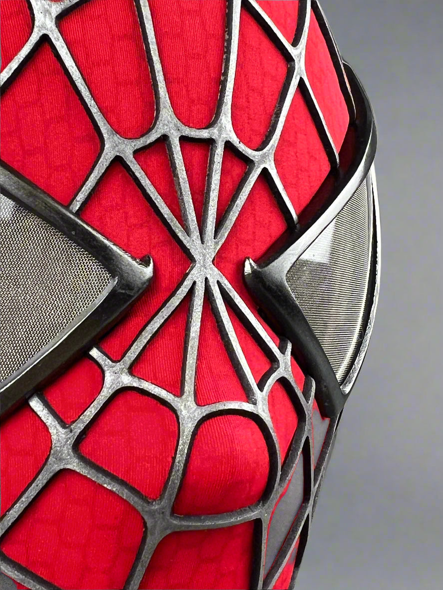 Hand-made Spiderman Tobey Inspired Cosplay Mask with 3D Printed Faceshell