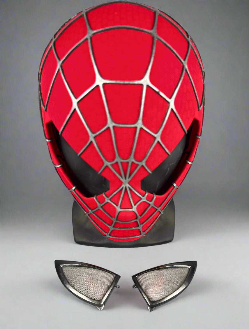 Hand-made Spiderman Tobey Inspired Cosplay Mask with 3D Printed Faceshell