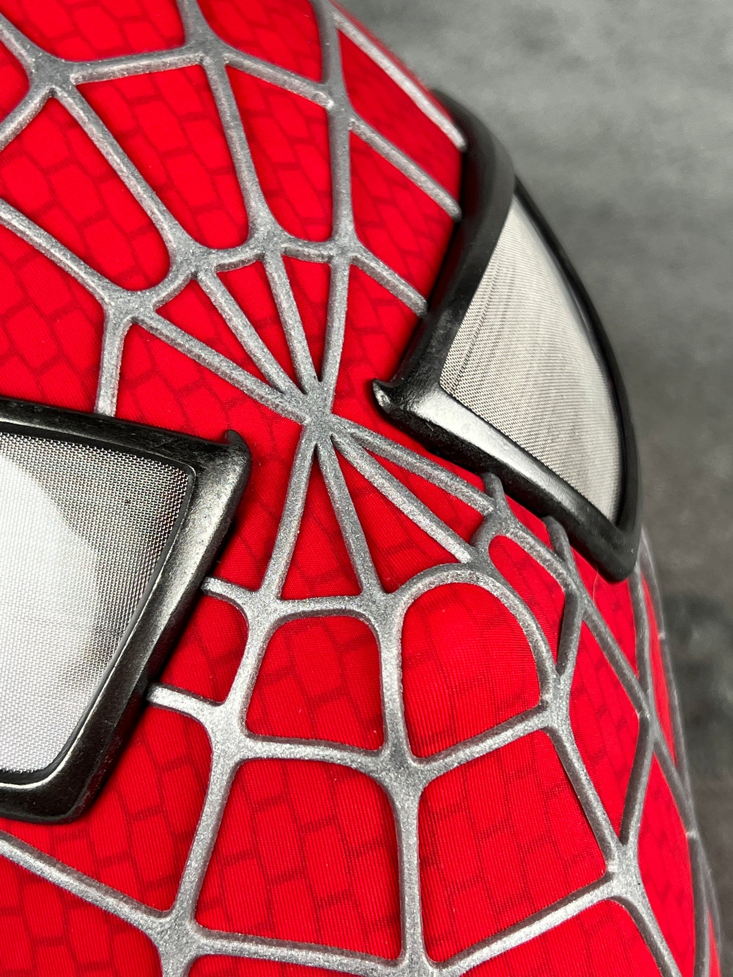 Hand-made Spiderman Tobey Inspired Cosplay Mask with 3D Printed Faceshell