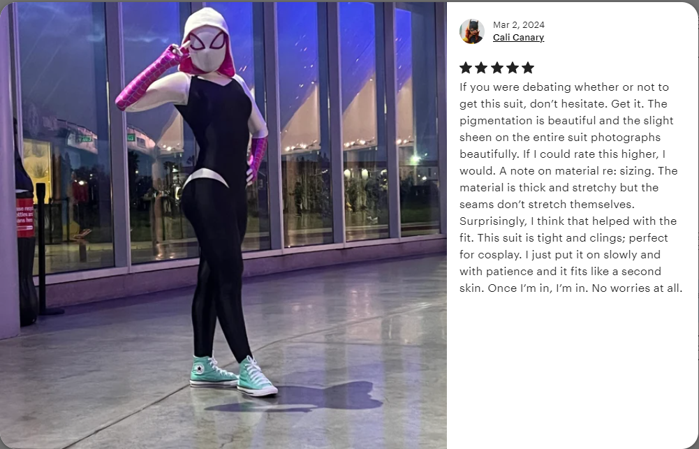 Spider-Gwen Cosplay Bodysuit | Ghost-Spider Hooded Zentai Suit
