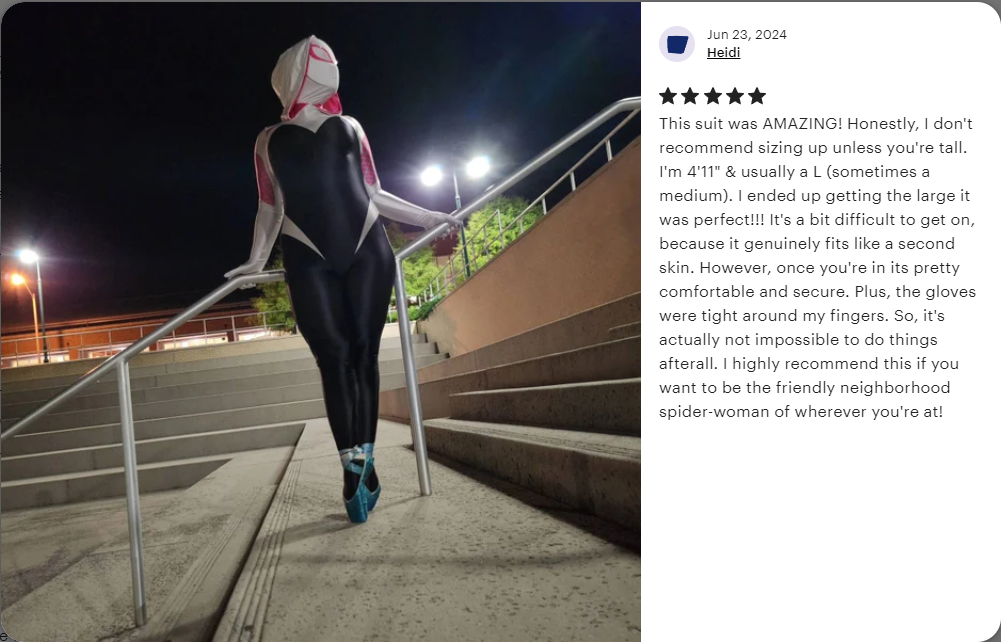 Spider-Gwen Cosplay Bodysuit | Ghost-Spider Hooded Zentai Suit