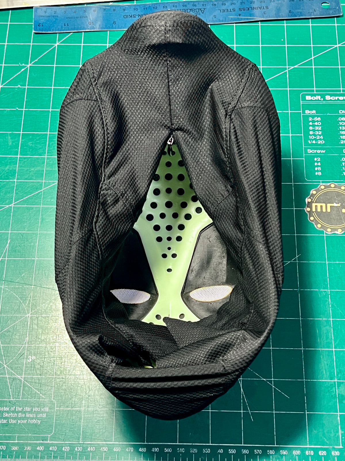 Handmade Black Deadpool Cosplay Mask with Built-in Faceshell 