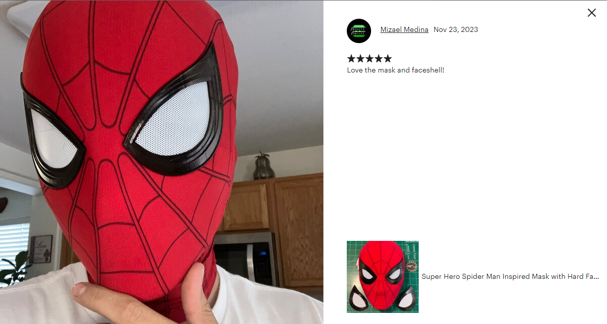 Super Hero Spiderman Inspired Mask Far From Home with 3D Printed Facshell - MRJCOS