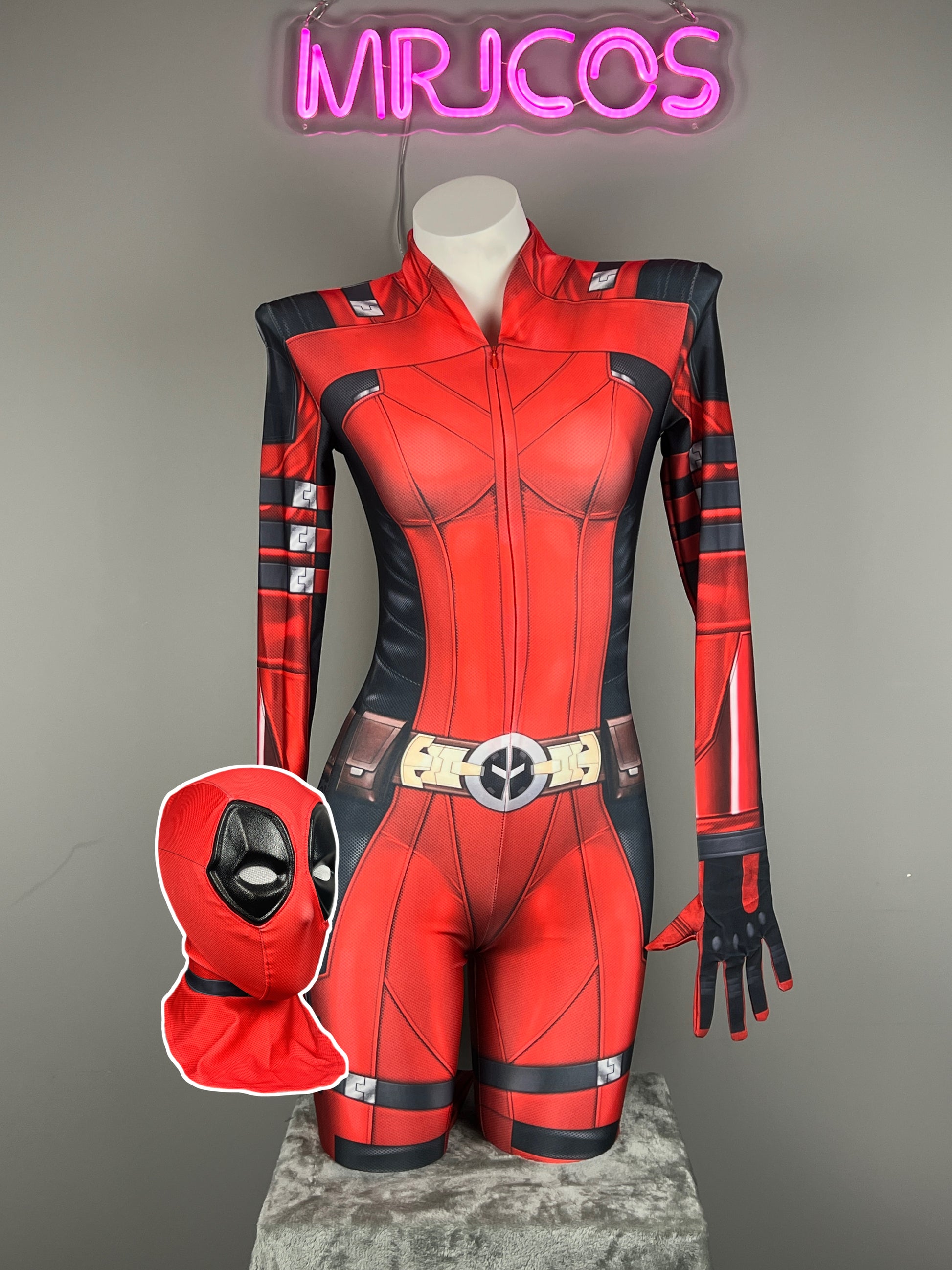 Lady Deadpool Cosplay Spandex Suit Costume Set Zentai