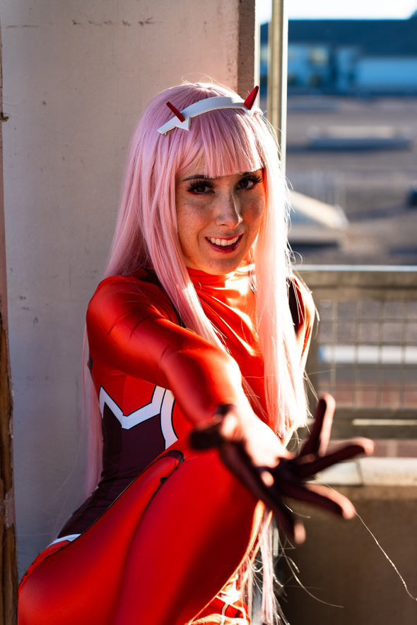 Anime Zero Two 02 Spandex Full Bodysuit Cosplay Costume Zentai