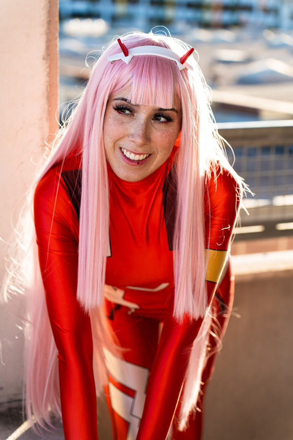 Anime Zero Two 02 Spandex Full Bodysuit Cosplay Costume Zentai