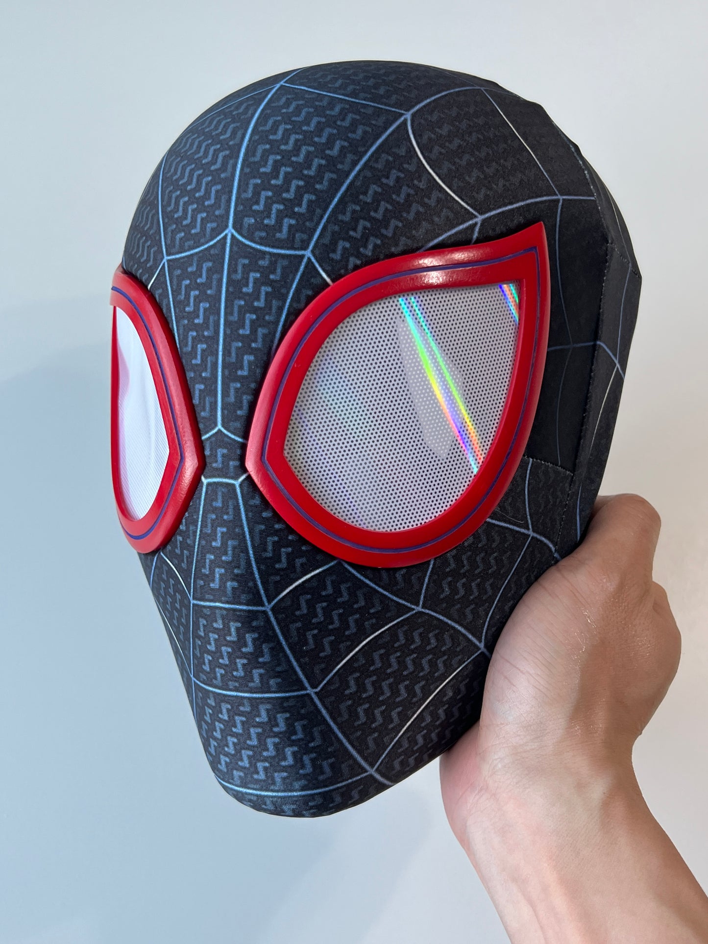 Hand-made Spiderman Miles Morales Cosplay Halloween Mask with Faceshell Across the Spider Verse