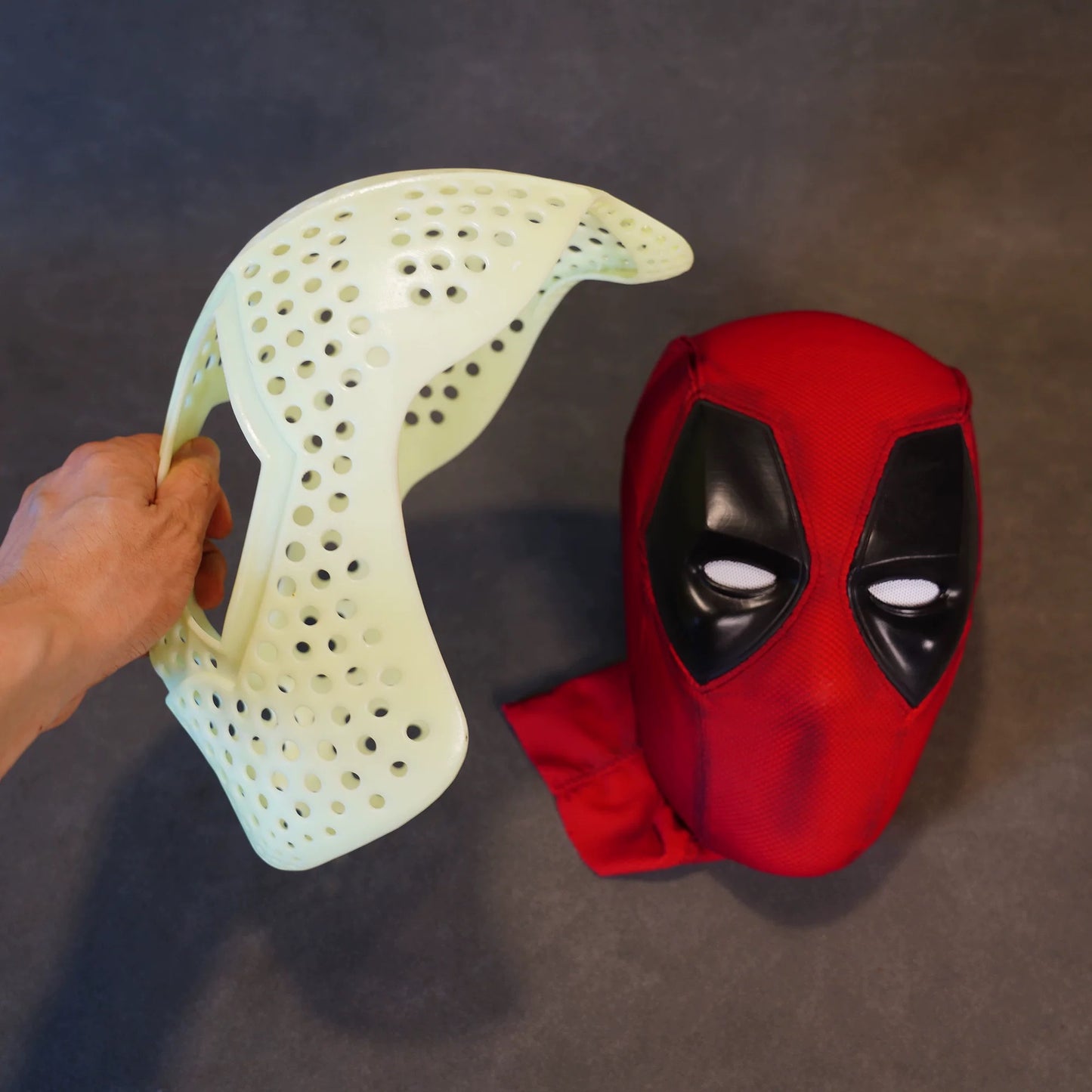 Hand-made Deadpool Cosplay Halloween Mask with Faceshell