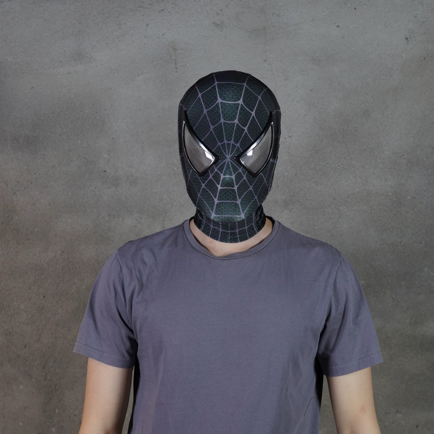 Hand-made Spiderman Tobey Inspired Cosplay Mask with 3D Printed Faceshell