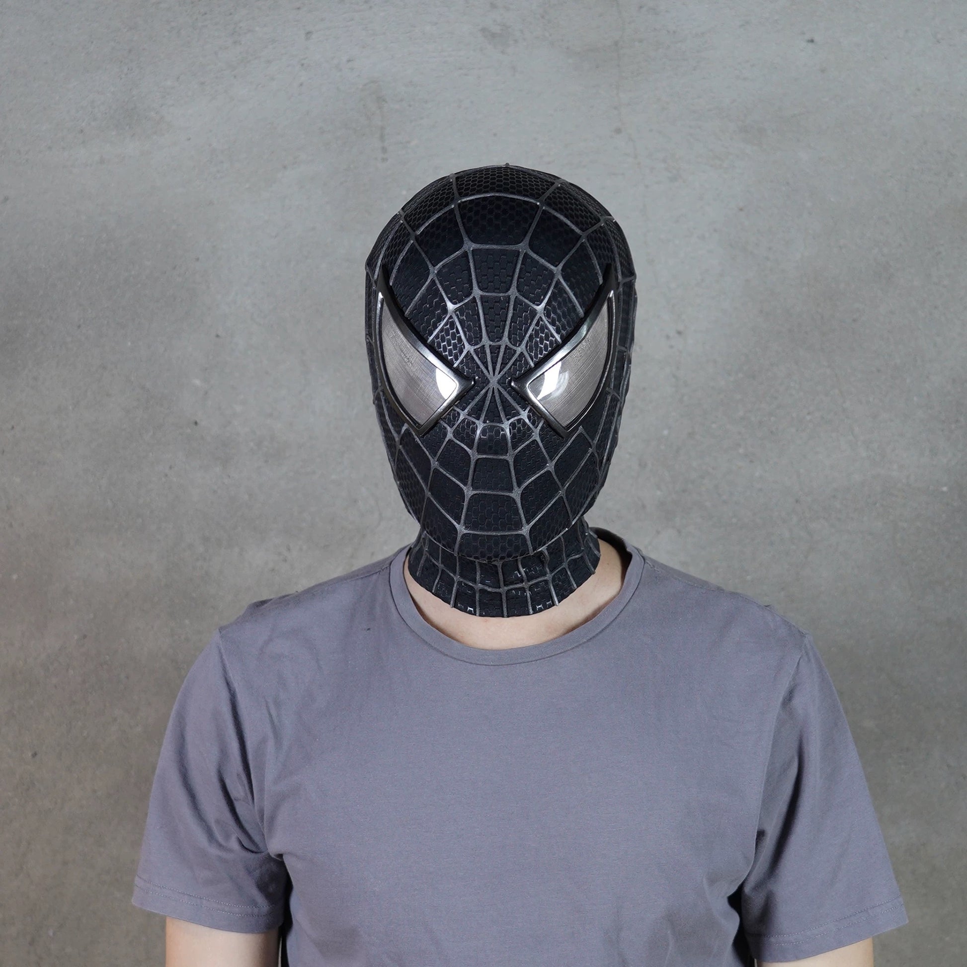 Hand-made Spiderman Tobey Inspired Cosplay Mask with 3D Printed Faceshell