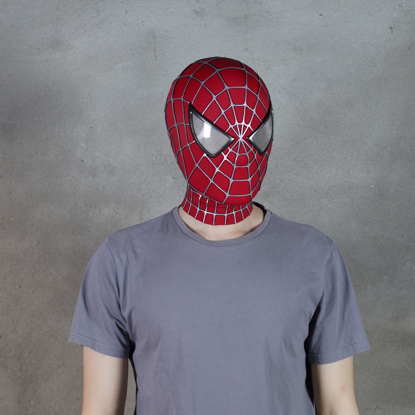 Hand-made Spiderman Tobey Inspired Cosplay Mask with 3D Printed Faceshell