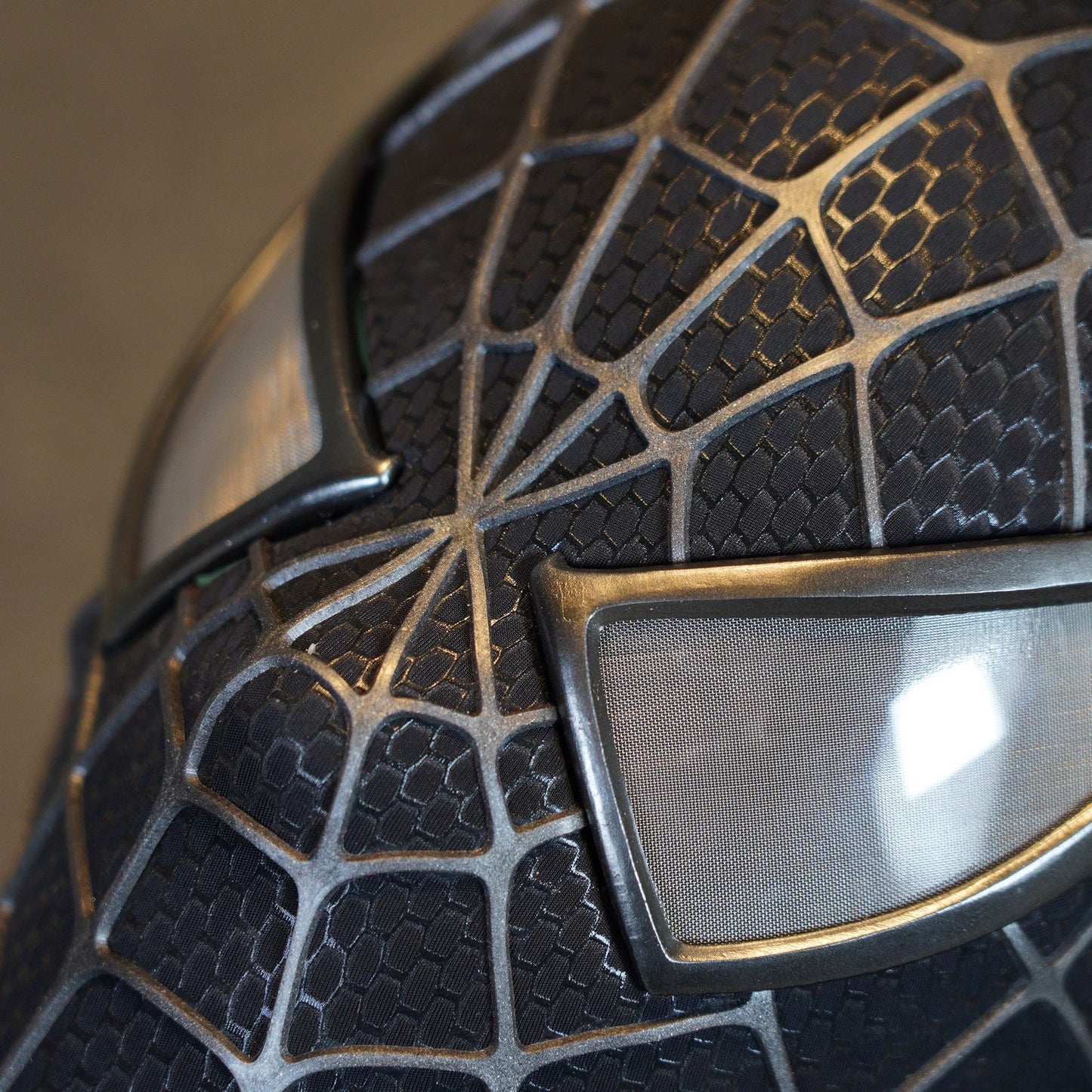 Hand-made Spiderman Tobey Inspired Cosplay Mask with 3D Printed Faceshell