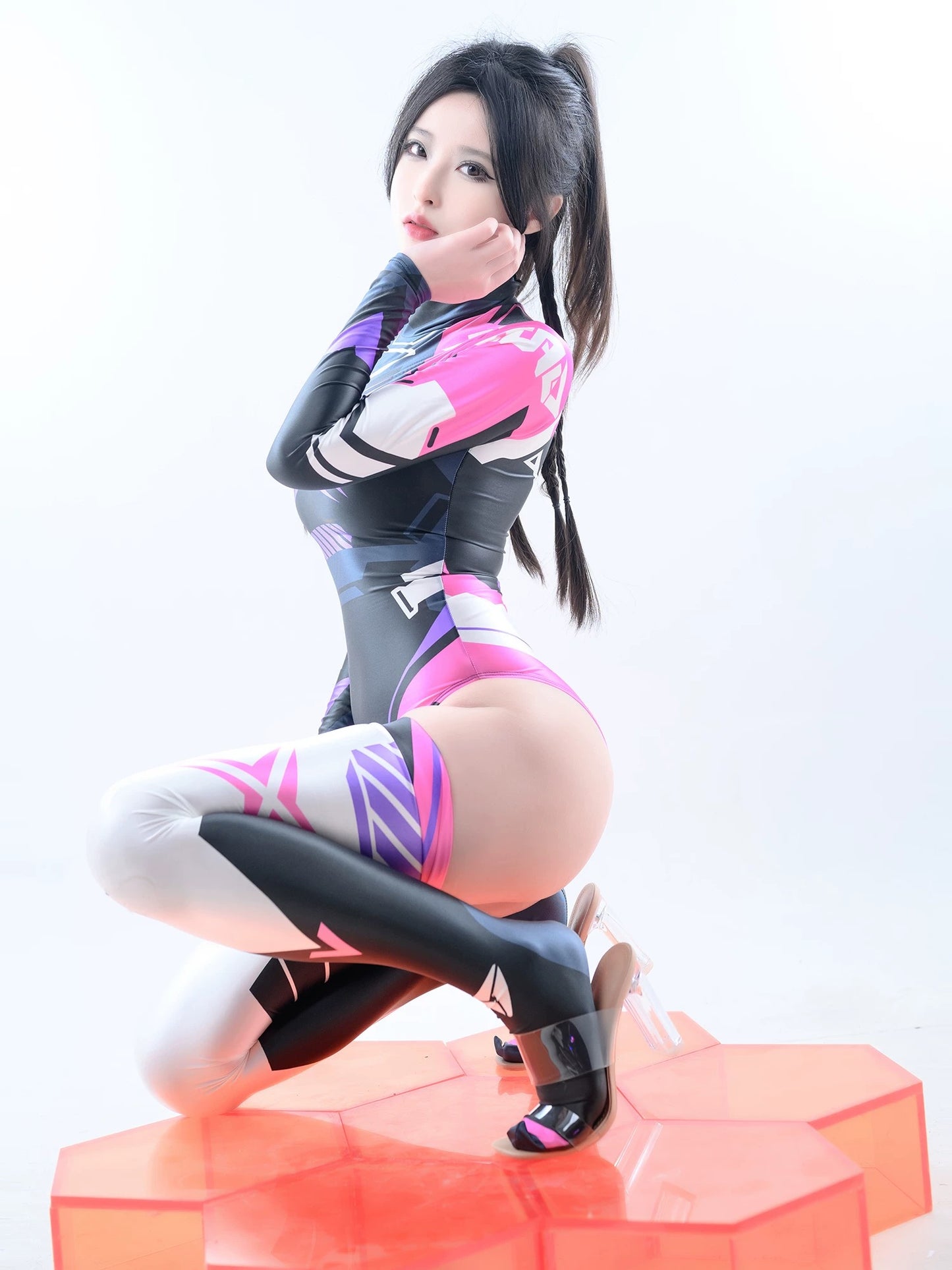 Cyberpunk Anime Spandex Swimwear Racing Suit Wet Suit  Race Queen Costume