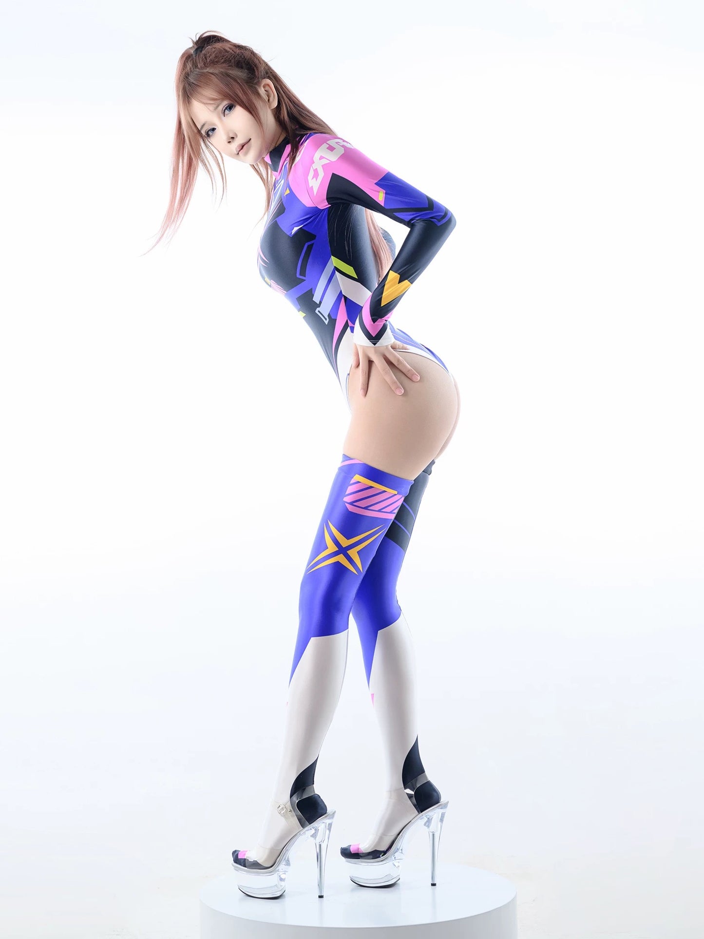 Cyberpunk Anime Spandex Swimwear Racing Suit Wet Suit  Race Queen Costume