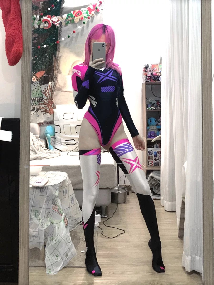 Cyberpunk Anime Spandex Swimwear Racing Suit Wet Suit  Race Queen Costume