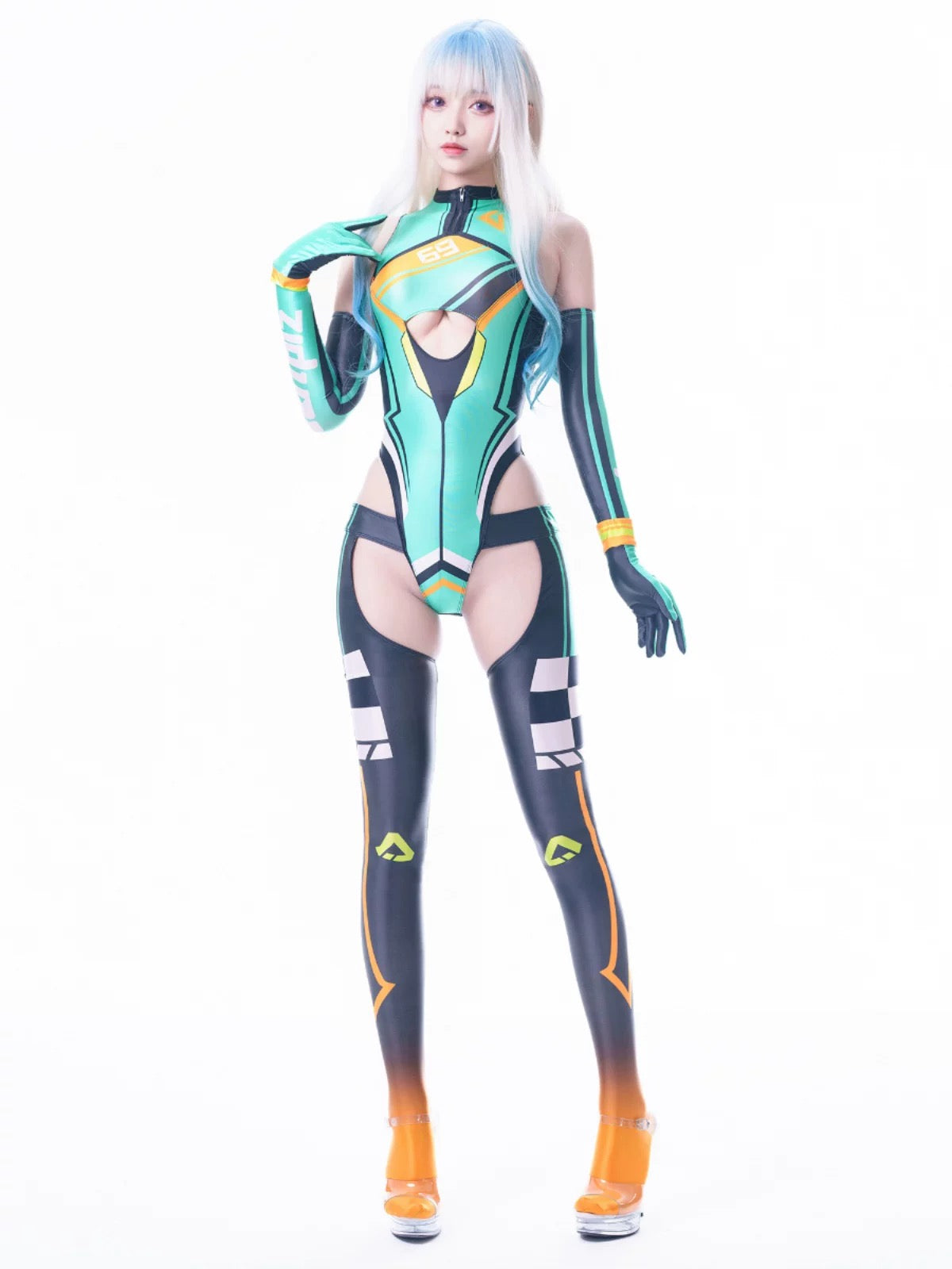 Cyberpunk Anime Spandex Swimwear Racing Suit Wet Suit Race Queen Costume