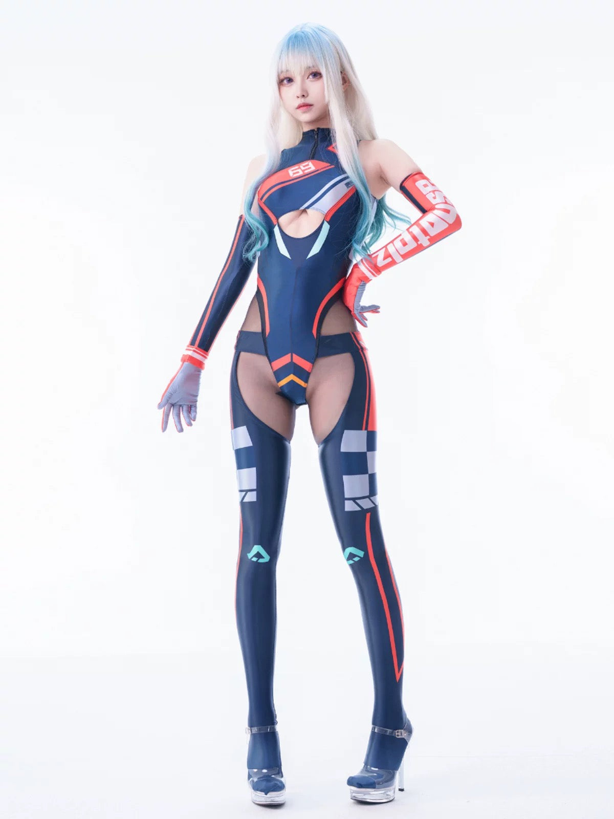 Cyberpunk Anime Spandex Swimwear Racing Suit Wet Suit Race Queen Costume