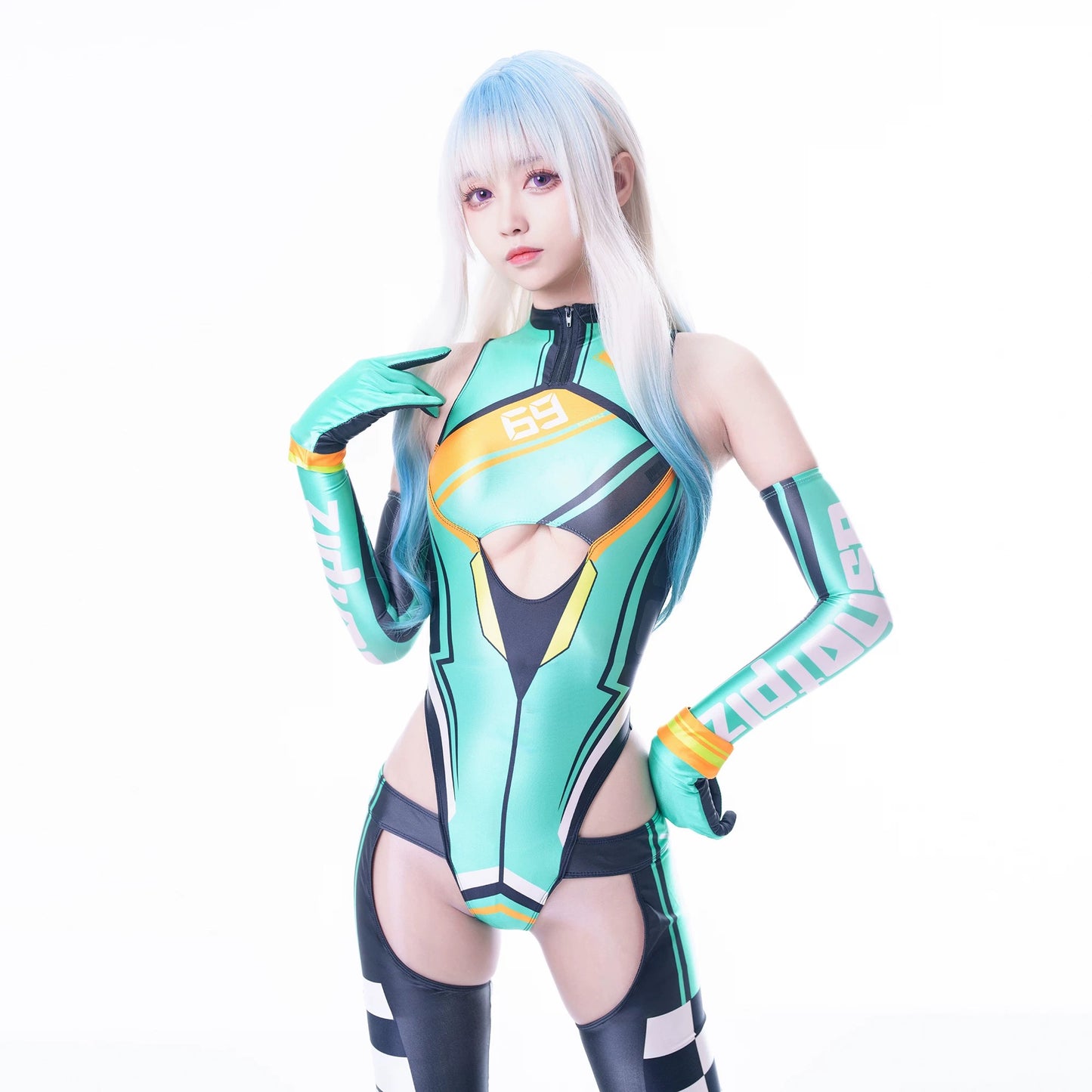 Cyberpunk Anime Spandex Swimwear Racing Suit Wet Suit Race Queen Costume