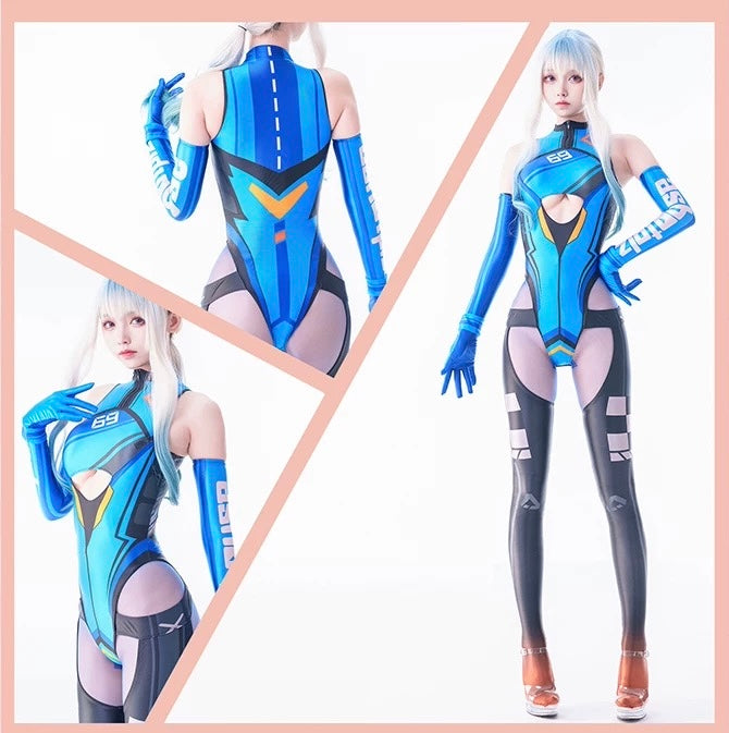 Cyberpunk Anime Spandex Swimwear Racing Suit Wet Suit Race Queen Costume