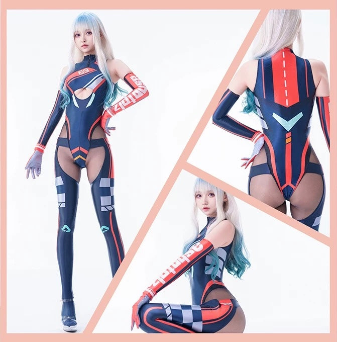 Cyberpunk Anime Spandex Swimwear Racing Suit Wet Suit Race Queen Costume