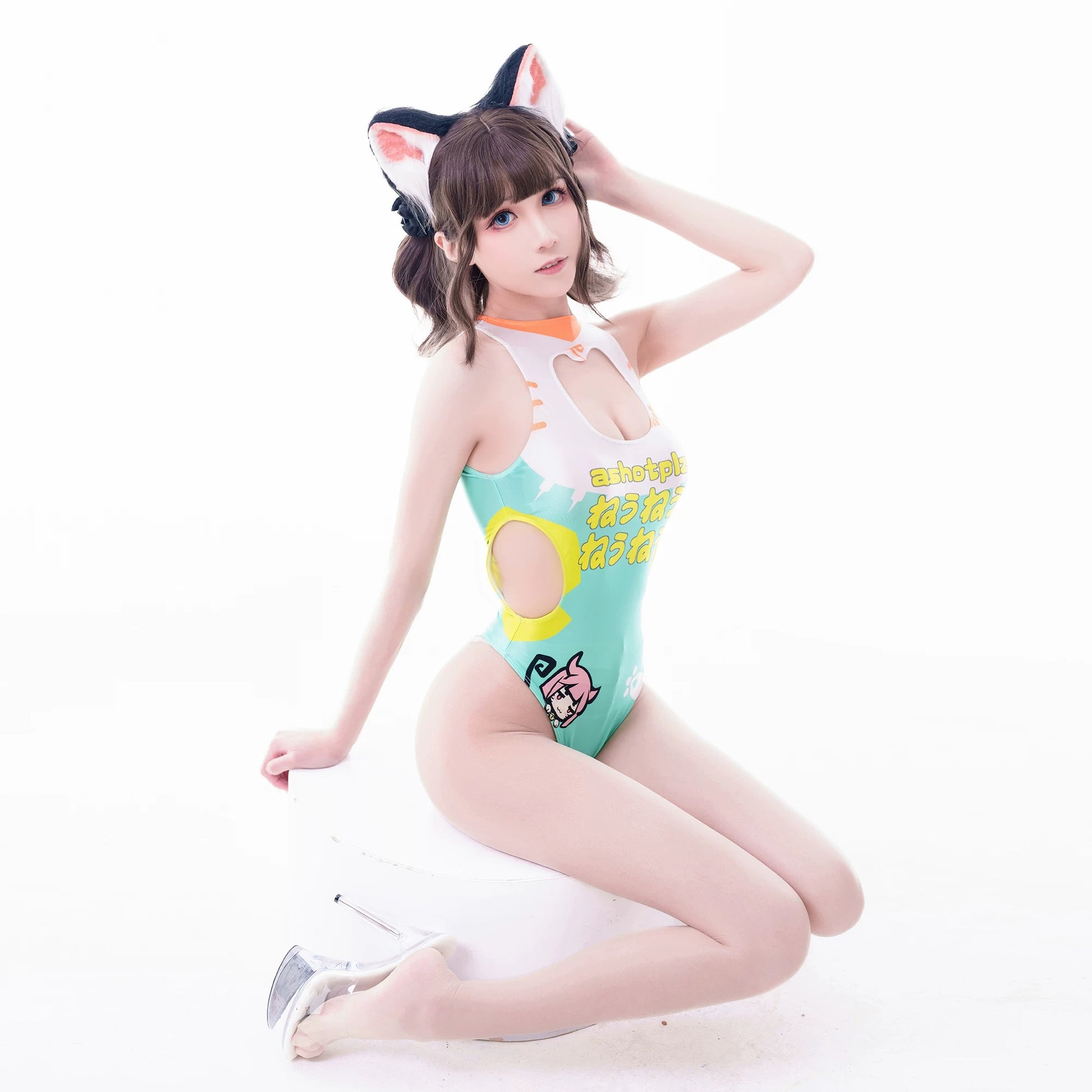 Japanese Anime Spandex Swimwear Racing Suit Wet Suit Race Queen Costume